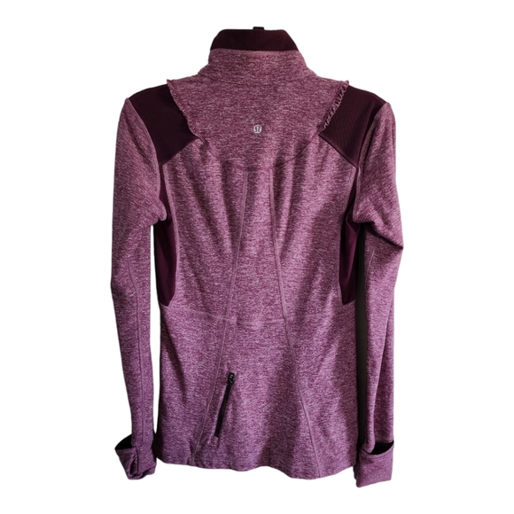 LULULEMON Women's Run Your Heart Out 1/2 Zip Sweatshirt Pullover Jacket Purple 6 - Picture 2 of 5